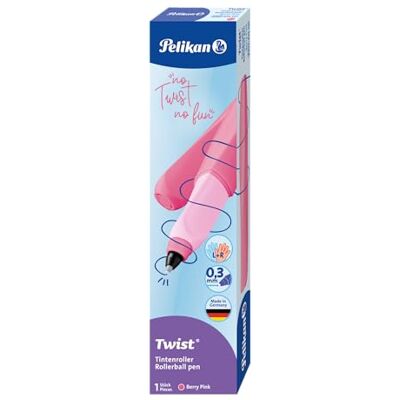 Pelikan Stylo roller Twist universel pour droitiers et gauchers Rose baies Pelikan Stylo roller Twist universel pour droitiers et gauchers Rose baies