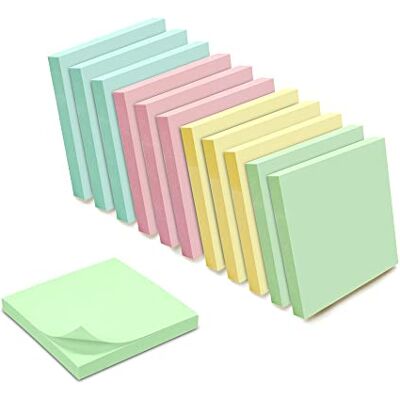 Waytex 1200 Notes Autocollantes Repositionnables Couleurs Pastel assorties 12 Blocs de 100 Feuilles 75 x 75 mm – Jaune Bleu Rose Vert Waytex 1200 Notes Autocollantes Repositionnables Couleurs Pastel assorties 12 Blocs de 100 Feuilles 75 x 75 mm – Jaune Bleu Rose Vert