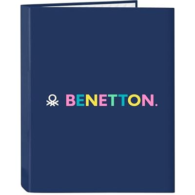 safta Benetton Cool Classeur avec feuilles 4 anneaux, idéal pour enfants de différents âges, confortable et polyvalent, qualité et résistance, 26,5 x 33 cm, couleur bleu marine safta Benetton Cool Classeur avec feuilles 4 anneaux, idéal pour enfants de différents âges, confortable et polyvalent, qualité et résistance, 26,5 x 33 cm, couleur bleu marine