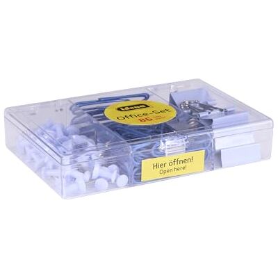 Idena 11369 Kit de bureau 86 pièces, 40 punaises, 40 trombones et 6 clips pliants, convient pour l'école et le bureau Idena 11369 Kit de bureau 86 pièces, 40 punaises, 40 trombones et 6 clips pliants, convient pour l'école et le bureau