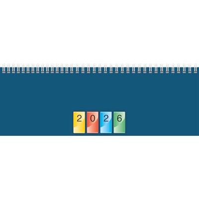BRUNNEN DATAline 772 2026 Carnet de rendez-vous horizontal, 297 x 105 mm, carton, bleu BRUNNEN DATAline 772 2026 Carnet de rendez-vous horizontal, 297 x 105 mm, carton, bleu