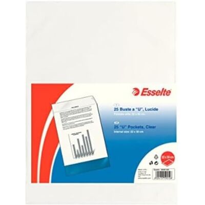 Esselte Enveloppes"U" de luxe, transparent, feuille en polypropylène brillant. Esselte Enveloppes"U" de luxe, transparent, feuille en polypropylène brillant.