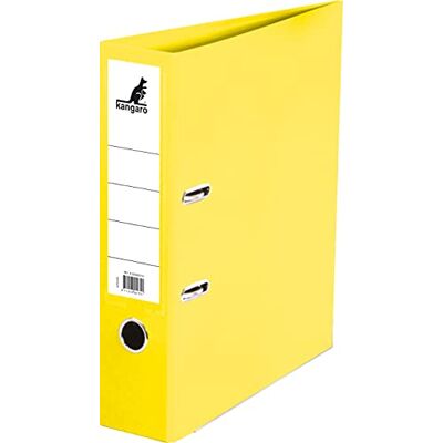 Kangaro Classeur en plastique PP Dos de 7,5 cm Format A4 Couleur : jaune (classeur à anneaux, classeur à lettres) Kangaro Classeur en plastique PP Dos de 7,5 cm Format A4 Couleur : jaune (classeur à anneaux, classeur à lettres)