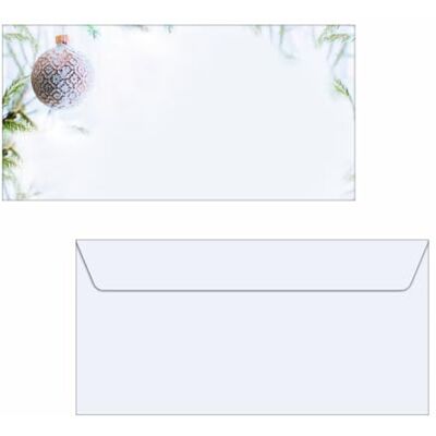 Sigel Du302 Enveloppes Motif Étoiles et Cristaux de Noël, Vert/Gris, Format Dl (11 X 22 cm), 50 Pièces Sigel Du302 Enveloppes Motif Étoiles et Cristaux de Noël, Vert/Gris, Format Dl (11 X 22 cm), 50 Pièces