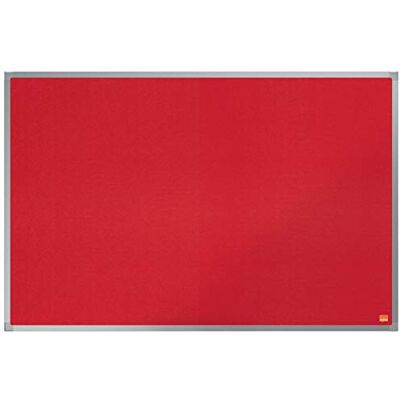 Quartet Nobo Panneau d'affichage en feutre, 900 x 600 mm, bordure en aluminium, montage mural, gamme Essence, rouge, 1904066 Quartet Nobo Panneau d'affichage en feutre, 900 x 600 mm, bordure en aluminium, montage mural, gamme Essence, rouge, 1904066