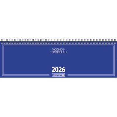 BRUNNEN Agenda horizontal modèle 774 2026 326 × 102 mm, carton, bleu BRUNNEN Agenda horizontal modèle 774 2026 326 × 102 mm, carton, bleu