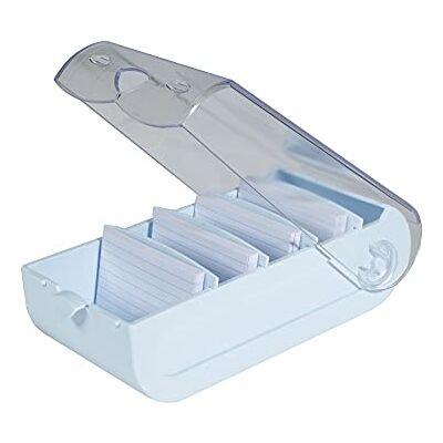 EXACOMPTA Réf.5336223D 1 Learning box BUNNYBOX A8 dimensions 19,5x10x6,2 cm couleur bleu pastel/cristal capacité jusqu'à 650 cartes au format A8 EXACOMPTA Réf.5336223D 1 Learning box BUNNYBOX A8 dimensions 19,5x10x6,2 cm couleur bleu pastel/cristal capacité jusqu'à 650 cartes au format A8
