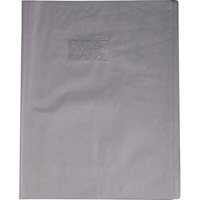Calligraphe Clairefontaine Protège cahier PVC A4+ (240x320mm) Porte étiquette pour identification facile, aspect cuir gris Ref 72513C Calligraphe Clairefontaine Protège cahier PVC A4+ (240x320mm) Porte étiquette pour identification facile, aspect cuir gris Ref 72513C