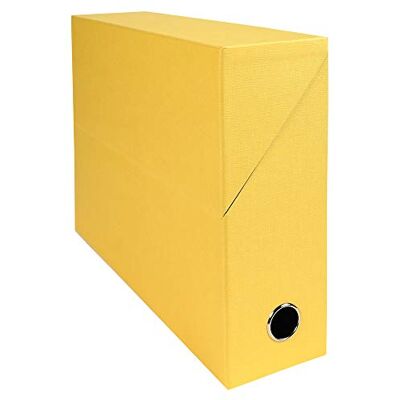 EXACOMPTA Réf. 89529E 1 Boîte transfert en papier toilé Dos 90 mm Avec un œillet en métal Pour format A4 Dimensions 25,5 x 34 x 9 cm Couleur jaune Livrée montée EXACOMPTA Réf. 89529E 1 Boîte transfert en papier toilé Dos 90 mm Avec un œillet en métal Pour format A4 Dimensions 25,5 x 34 x 9 cm Couleur jaune Livrée montée