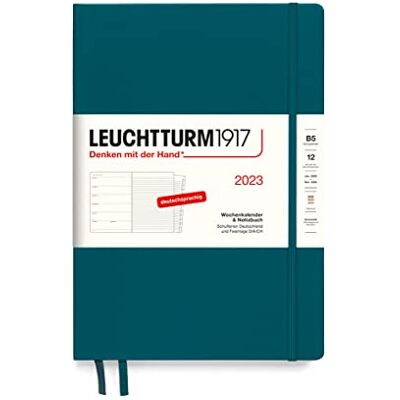 LEUCHTTURM1917 365661 Agenda semainier et carnet de notes Composition (B5) 2023 12 mois Vert Pacifique allemand LEUCHTTURM1917 365661 Agenda semainier et carnet de notes Composition (B5) 2023 12 mois Vert Pacifique allemand