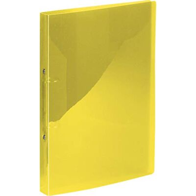 Kangaro Classeur à anneaux format A4, 2 anneaux O-Mechanik, capacité 25 mm, matériau PP, couleur jaune transparent Kangaro Classeur à anneaux format A4, 2 anneaux O-Mechanik, capacité 25 mm, matériau PP, couleur jaune transparent