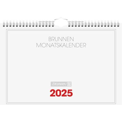 BRUNNEN Agenda mensuel (2025), 1 page = 1 mois, format A4 paysage, 12 feuilles BRUNNEN Agenda mensuel (2025), 1 page = 1 mois, format A4 paysage, 12 feuilles