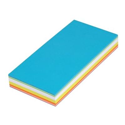 MAUL Cartes de modération jaune bleu vert rouge orange blanc 120 pièces rectangulaires, papier 150 g/m², format 20,5 x 9,5 cm, surface vierge, idées bien visibles MAUL Cartes de modération jaune bleu vert rouge orange blanc 120 pièces rectangulaires, papier 150 g/m², format 20,5 x 9,5 cm, surface vierge, idées bien visibles