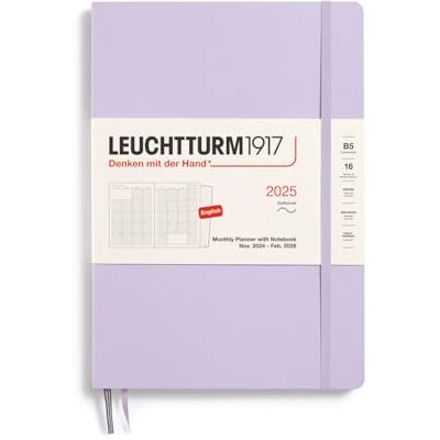 LEUCHTTURM1917 370707 Agenda mensuel et carnet de notes 2025 Composition B5 Couverture souple 16 mois Ligné Violet anglais LEUCHTTURM1917 370707 Agenda mensuel et carnet de notes 2025 Composition B5 Couverture souple 16 mois Ligné Violet anglais