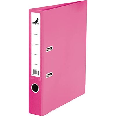 Kangaro Classeur en plastique PP Dos de 5 cm Format A4 Couleur : rose (classeur à anneaux, classeur à lettres) Kangaro Classeur en plastique PP Dos de 5 cm Format A4 Couleur : rose (classeur à anneaux, classeur à lettres)