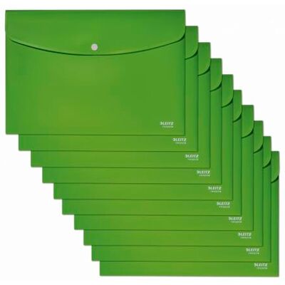 Leitz Recycle 46780055 Étui avec fermeture à bouton pour feuilles A4 avec capacité de 60 feuilles en plastique polypropylène 100% recyclable, vert, 46780055 Leitz Recycle 46780055 Étui avec fermeture à bouton pour feuilles A4 avec capacité de 60 feuilles en plastique polypropylène 100% recyclable, vert, 46780055