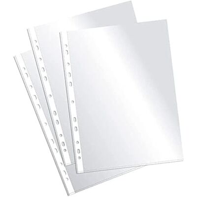 Casterli 110503 Pochettes en plastique A4 transparent, 40 pochettes, multi-perforations, polypropylène 100% recyclable, pochettes multi-perforations folio-verre, 50 microns, transparent. (40 Casterli 110503 Pochettes en plastique A4 transparent, 40 pochettes, multi-perforations, polypropylène 100% recyclable, pochettes multi-perforations folio-verre, 50 microns, transparent. (40