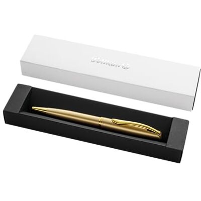 Pelikan Jazz Noble 821643 Stylo à bille en métal doré pour droitier et gaucher dans une boîte pliante Pelikan Jazz Noble 821643 Stylo à bille en métal doré pour droitier et gaucher dans une boîte pliante