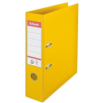 Esselte , Classeurs à levier A4 N°1, Jaune, Dos de 75 mm, Plastique, Lot de 1, Gamme Vivida, 811310 Esselte , Classeurs à levier A4 N°1, Jaune, Dos de 75 mm, Plastique, Lot de 1, Gamme Vivida, 811310