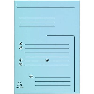 EXACOMPTA Réf. 334006E Carton de 5 paquets de 25 chemises rigides imprimées avec 2 rabats SUPER 210 g/m² couleurs pastel certifiées PEFC™- dim 24 x 32cm pour format A4 couleur bleu clair EXACOMPTA Réf. 334006E Carton de 5 paquets de 25 chemises rigides imprimées avec 2 rabats SUPER 210 g/m² couleurs pastel certifiées PEFC™- dim 24 x 32cm pour format A4 couleur bleu clair