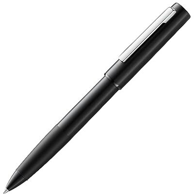 Lamy Stylo roller aion black – stylo roller moderne avec corps en aluminium anodisé, léger et sans soudure – clip en acier inoxydable – largeur de trait M – recharge roller M 63 noire incl. Lamy Stylo roller aion black – stylo roller moderne avec corps en aluminium anodisé, léger et sans soudure – clip en acier inoxydable – largeur de trait M – recharge roller M 63 noire incl.
