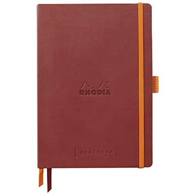 Rhodia 117801C Carnet Souple Goalbook Nacarat A5 14,8 x 21 cm Pointillés Dot 240 pages Papier Clairefontaine Ivoire 90 g/m² 2 Rubans, Fermeture Élastique Simili Cuir Rhodia 117801C Carnet Souple Goalbook Nacarat A5 14,8 x 21 cm Pointillés Dot 240 pages Papier Clairefontaine Ivoire 90 g/m² 2 Rubans, Fermeture Élastique Simili Cuir