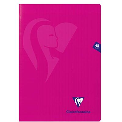 Clairefontaine 316101C Un Cahier Agrafé Mimesys Rose A4 21x29,7 cm 48 Pages Grands Carreaux Papier Blanc 90 g Couverture Polypro Clairefontaine 316101C Un Cahier Agrafé Mimesys Rose A4 21x29,7 cm 48 Pages Grands Carreaux Papier Blanc 90 g Couverture Polypro