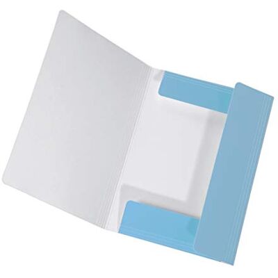 FALKEN Chemise à rabats PastellColor. En carton extra-résistant avec 3 rabats et élastique pour format DIN A3 Couleur pastel bleu ciel pour l'école FALKEN Chemise à rabats PastellColor. En carton extra-résistant avec 3 rabats et élastique pour format DIN A3 Couleur pastel bleu ciel pour l'école