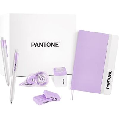 Osama S.p.A. PANTONE™ Pastel Gift Box Kit de Papeterie et Fourniture Scolaire avec Correcteur Blanc à Ruban 10mt, Stylo Bille Gel Noir 0.7 mm 4 Pièces, Taille Crayon avec Reservoir, Cahier de Note et 2 Gommes Osama S.p.A. PANTONE™ Pastel Gift Box Kit de Papeterie et Fourniture Scolaire avec Correcteur Blanc à Ruban 10mt, Stylo Bille Gel Noir 0.7 mm 4 Pièces, Taille Crayon avec Reservoir, Cahier de Note et 2 Gommes