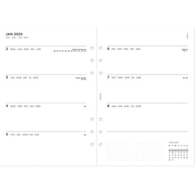 Filofax Agenda 2023 semainier minimum sur deux pages A5 Filofax Agenda 2023 semainier minimum sur deux pages A5