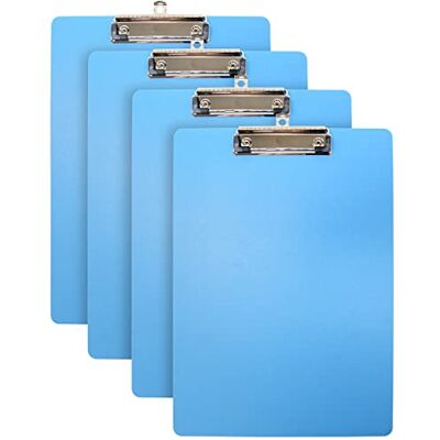 Waytex Lot de 4 Portes Bloc A4 avec Pince antiglisse Support en Polypro épaisseur 2mm 225x315mm Bleu ciel Waytex Lot de 4 Portes Bloc A4 avec Pince antiglisse Support en Polypro épaisseur 2mm 225x315mm Bleu ciel