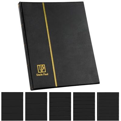 Uncle Paul Album de timbres à 120 pochettes – Tailles mixtes – Porte-timbres d'affranchissement en cuir synthétique – Livre de rangement de plusieurs dimensions pour billets de banque, papier, billets d'argent, Uncle Paul Album de timbres à 120 pochettes – Tailles mixtes – Porte-timbres d'affranchissement en cuir synthétique – Livre de rangement de plusieurs dimensions pour billets de banque, papier, billets d'argent,
