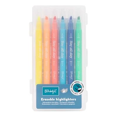 Mr. Wonderful Lot de 6 surligneurs effaçables After Class Marqueurs pour étudier et organiser Mr. Wonderful Lot de 6 surligneurs effaçables After Class Marqueurs pour étudier et organiser
