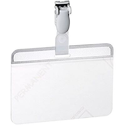 Durable 814919 Porte-badge Autocollant Autoplastifiable Fixation par Clip Plastique pour Insertion Format 54 x 90 mm Transparent Boîte de 25 Durable 814919 Porte-badge Autocollant Autoplastifiable Fixation par Clip Plastique pour Insertion Format 54 x 90 mm Transparent Boîte de 25