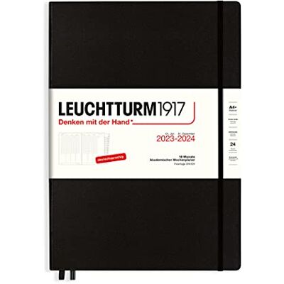 LEUCHTTURM1917 367544 Agenda scolaire semainier Master (A4+) 2024, 18 mois, noir, allemand LEUCHTTURM1917 367544 Agenda scolaire semainier Master (A4+) 2024, 18 mois, noir, allemand