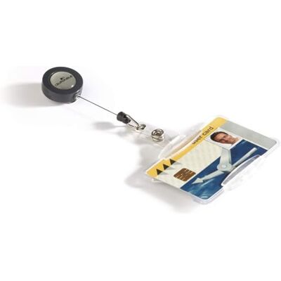 Durable 801119 Boite de 10 Porte-cartes de sécurité ouvert avec Enrouleur 54 x 85 mm Durable 801119 Boite de 10 Porte-cartes de sécurité ouvert avec Enrouleur 54 x 85 mm