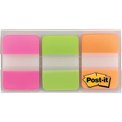 Post-it Index Lot de 36 onglets de classement moyens 25,4 mm x 38,1 mm Orange Rose Vert Drapeaux adhésifs pour documents et informations Post-it Index Lot de 36 onglets de classement moyens 25,4 mm x 38,1 mm Orange Rose Vert Drapeaux adhésifs pour documents et informations