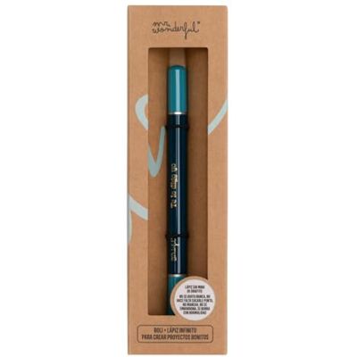 Mr. Wonderful Stylo + crayon infini 2 en 1 Je te le dis yo Outil d'écriture double Stylo à encre noire Mr. Wonderful Stylo + crayon infini 2 en 1 Je te le dis yo Outil d'écriture double Stylo à encre noire