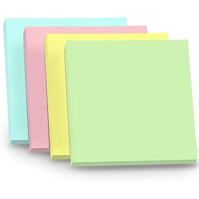 Waytex 400 Blocs-notes adhésives repositionnables de 100 notes adhésives carrées 75x75 mm 4 couleurs pastel Waytex 400 Blocs-notes adhésives repositionnables de 100 notes adhésives carrées 75x75 mm 4 couleurs pastel