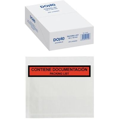 DOHE Packing List 140 x 125 mm (250 unités), enveloppes porte-documents autocollantes, fournitures de bureau DOHE Packing List 140 x 125 mm (250 unités), enveloppes porte-documents autocollantes, fournitures de bureau