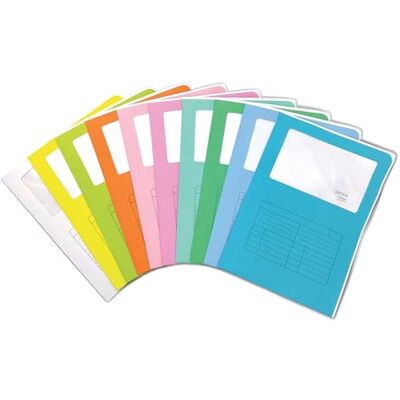 Blasetti Lot de 20 dossiers porte-documents avec fenêtre Sintex Chrome MIX COLOR classeur de documents pour bureau, format A4, papier usomain 120 g, ouvert sur deux côtés Blasetti Lot de 20 dossiers porte-documents avec fenêtre Sintex Chrome MIX COLOR classeur de documents pour bureau, format A4, papier usomain 120 g, ouvert sur deux côtés