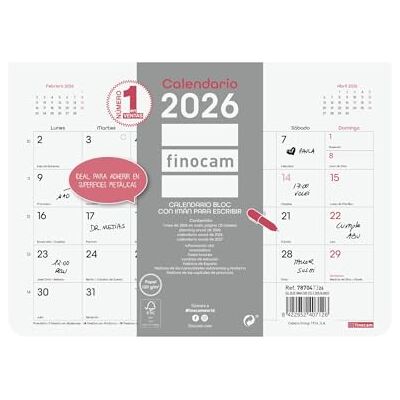 Finocam Calendrier aimanté Mes Vista Janvier-Décembre (12 mois) Calendrier magnétique réfrigérateur Planificateur mensuel chic Blanc Finocam Calendrier aimanté Mes Vista Janvier-Décembre (12 mois) Calendrier magnétique réfrigérateur Planificateur mensuel chic Blanc