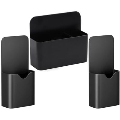 BOBOZHONG Lot de 3 porte-stylos magnétiques Boîte de rangement magnétique Porte-stylo Support d'organisation pour tableau blanc Porte-stylos pour réfrigérateur, tableau blanc, casier (noir) BOBOZHONG Lot de 3 porte-stylos magnétiques Boîte de rangement magnétique Porte-stylo Support d'organisation pour tableau blanc Porte-stylos pour réfrigérateur, tableau blanc, casier (noir)