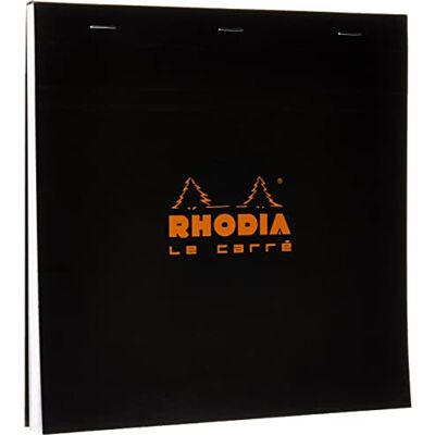 Rhodia 210209C Bloc-Notes Agrafé N°210 Black Petits Carreaux 21 x 21 cm 80 Feuillets Détachables Papier Clairefontaine Blanc 80 g/m² Couverture en Carte Enduite Rhodia 210209C Bloc-Notes Agrafé N°210 Black Petits Carreaux 21 x 21 cm 80 Feuillets Détachables Papier Clairefontaine Blanc 80 g/m² Couverture en Carte Enduite