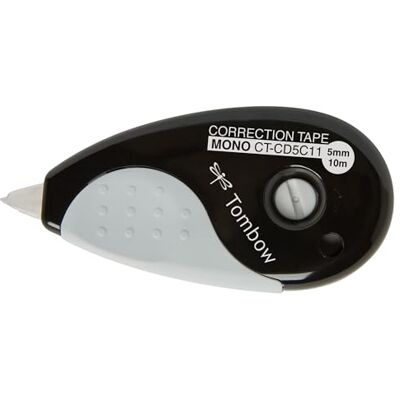 Tombow CT-CD5C11 Correcteur frontal Mono Grip, 5,0 mm x 10 M, noir Tombow CT-CD5C11 Correcteur frontal Mono Grip, 5,0 mm x 10 M, noir
