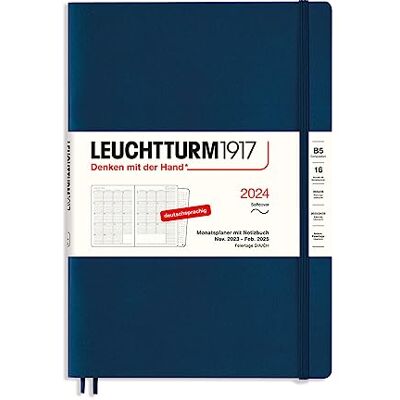 LEUCHTTURM1917 367564 Composition (B5) 2024 Agenda mensuel et carnet 16 mois Couverture souple Bleu marine LEUCHTTURM1917 367564 Composition (B5) 2024 Agenda mensuel et carnet 16 mois Couverture souple Bleu marine