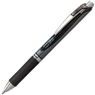 Pentel BL80-AX EnerGel Hybrid Stylo à encre gel avec mécanisme à pression, diamètre de la bille 1,0 mm = épaisseur de trait 0,5 mm, 1 pièce, noir Pentel BL80-AX EnerGel Hybrid Stylo à encre gel avec mécanisme à pression, diamètre de la bille 1,0 mm = épaisseur de trait 0,5 mm, 1 pièce, noir