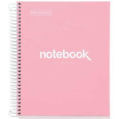 Miquelrius Cahier A5 Carnet de Notes Emotions, 120 Feuilles 90 g/m², Grille 5 x 5 mm, 5 Bandes de couleur, Spirale microperforée, Couverture extra-dure, 2 Trous, Couleur Rose Miquelrius Cahier A5 Carnet de Notes Emotions, 120 Feuilles 90 g/m², Grille 5 x 5 mm, 5 Bandes de couleur, Spirale microperforée, Couverture extra-dure, 2 Trous, Couleur Rose