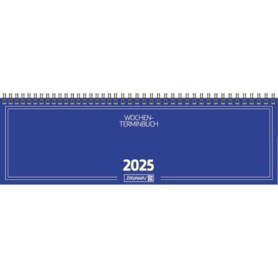 BRUNNEN Agenda horizontal, modèle 774 (2025), 2 pages = 1 semaine, 326 × 102 mm, 112 pages, couverture en carton, bleu BRUNNEN Agenda horizontal, modèle 774 (2025), 2 pages = 1 semaine, 326 × 102 mm, 112 pages, couverture en carton, bleu