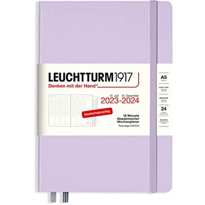 LEUCHTTURM1917 367548 Agenda scolaire semainier moyen (A5) 2024, 18 mois, violet, allemand LEUCHTTURM1917 367548 Agenda scolaire semainier moyen (A5) 2024, 18 mois, violet, allemand